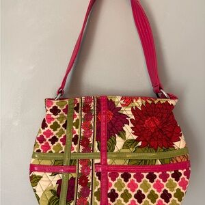 Vera Bradley Floral Quilted Shoulder Bag in Pink, red green